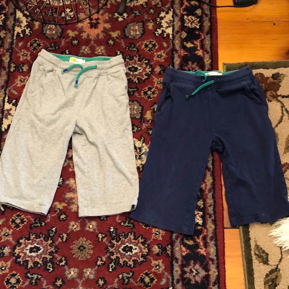 Mini Boden Gray and Navy Drawstring Kids Shorts